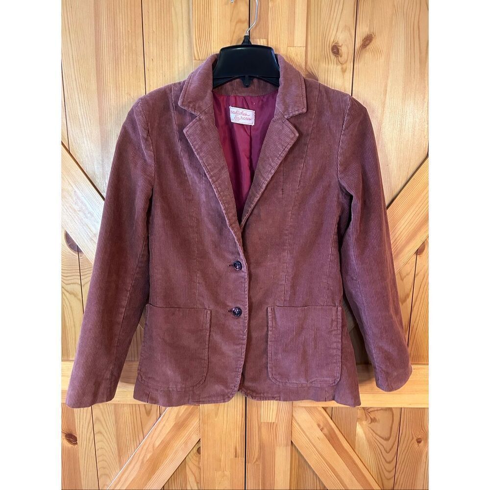 Vintage Radishes & Roses Lined Corduroy Blazer Rust Brown READ Size XS (5464)